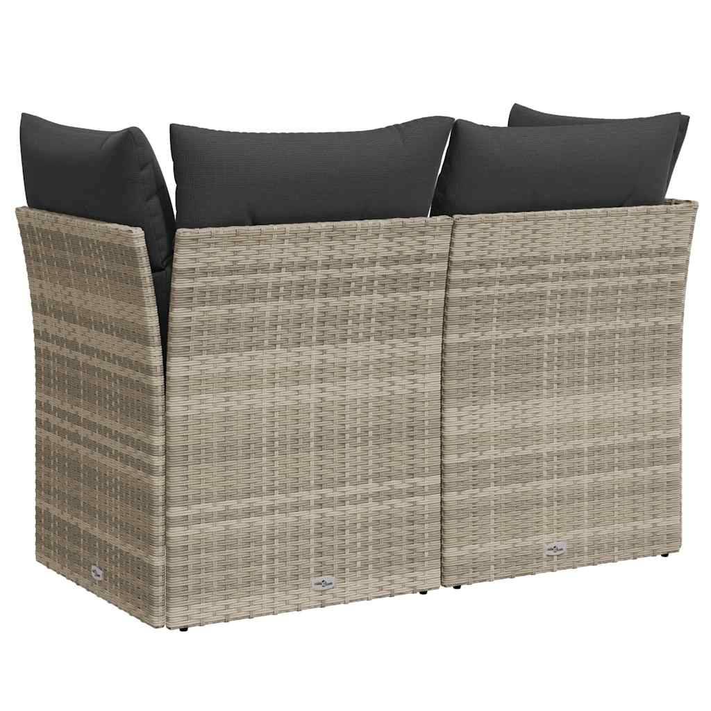 Canapé de jardin | Canapé D'extérieur | Sofa De Jardin 2 places et coussins gris clair résine tressée Maison Chic - Image 6