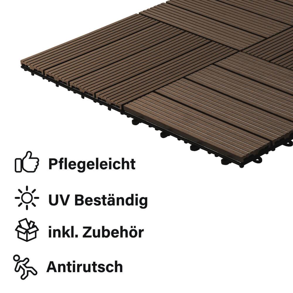 Carreaux clic WPC HOME DELUXE BAVARO - 9m² Marron foncé - Image 5
