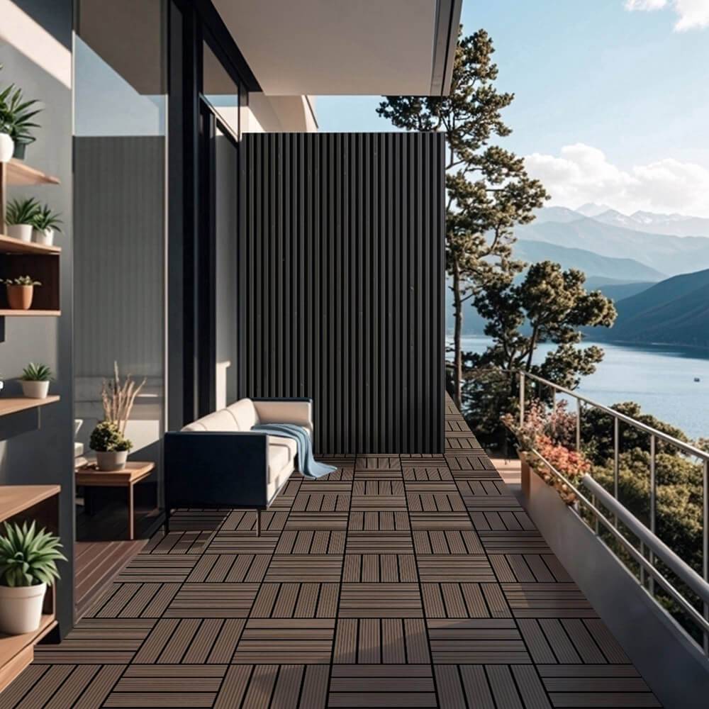 Carreaux clic WPC HOME DELUXE BAVARO - 9m² Marron foncé