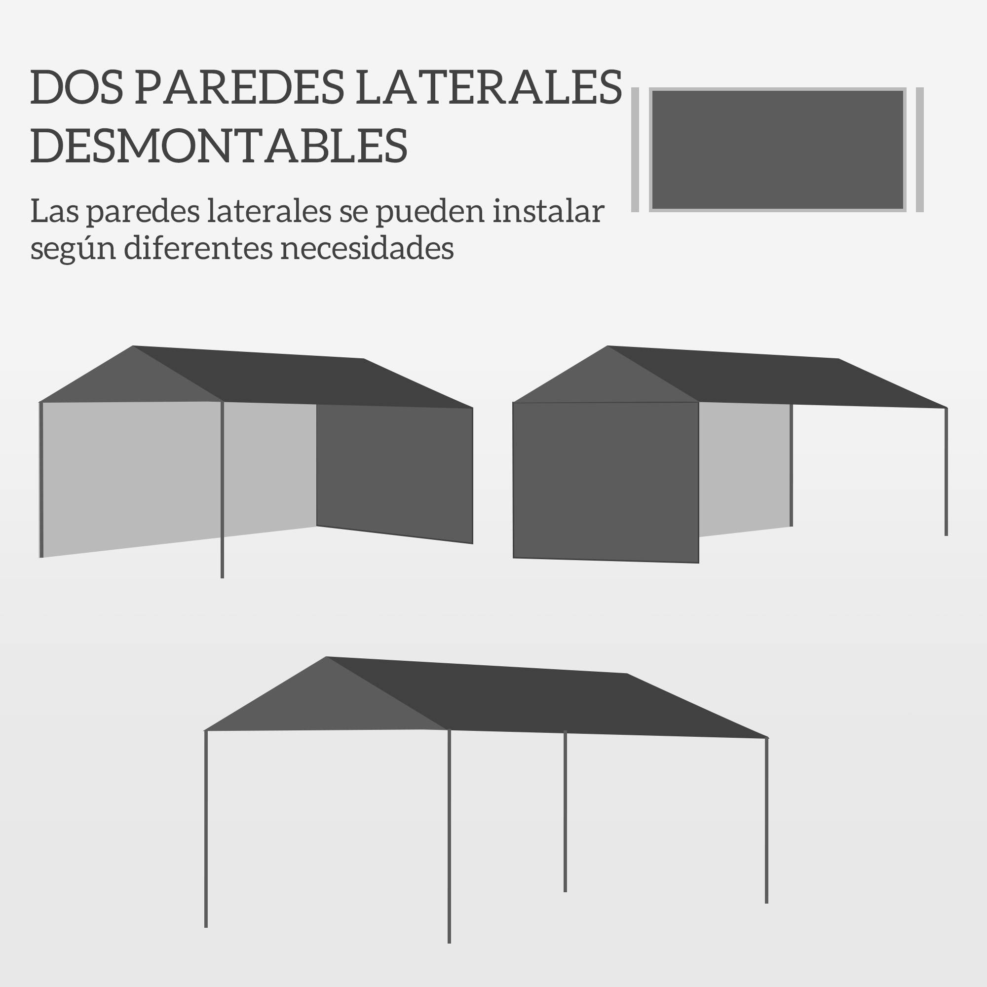 ComfortXL - Tonnelle de Jardin Acier 4x3 m Barnum Démontable avec 2 Parois Latérales Blanc - ComfortXL Outdoor Living - Image 6
