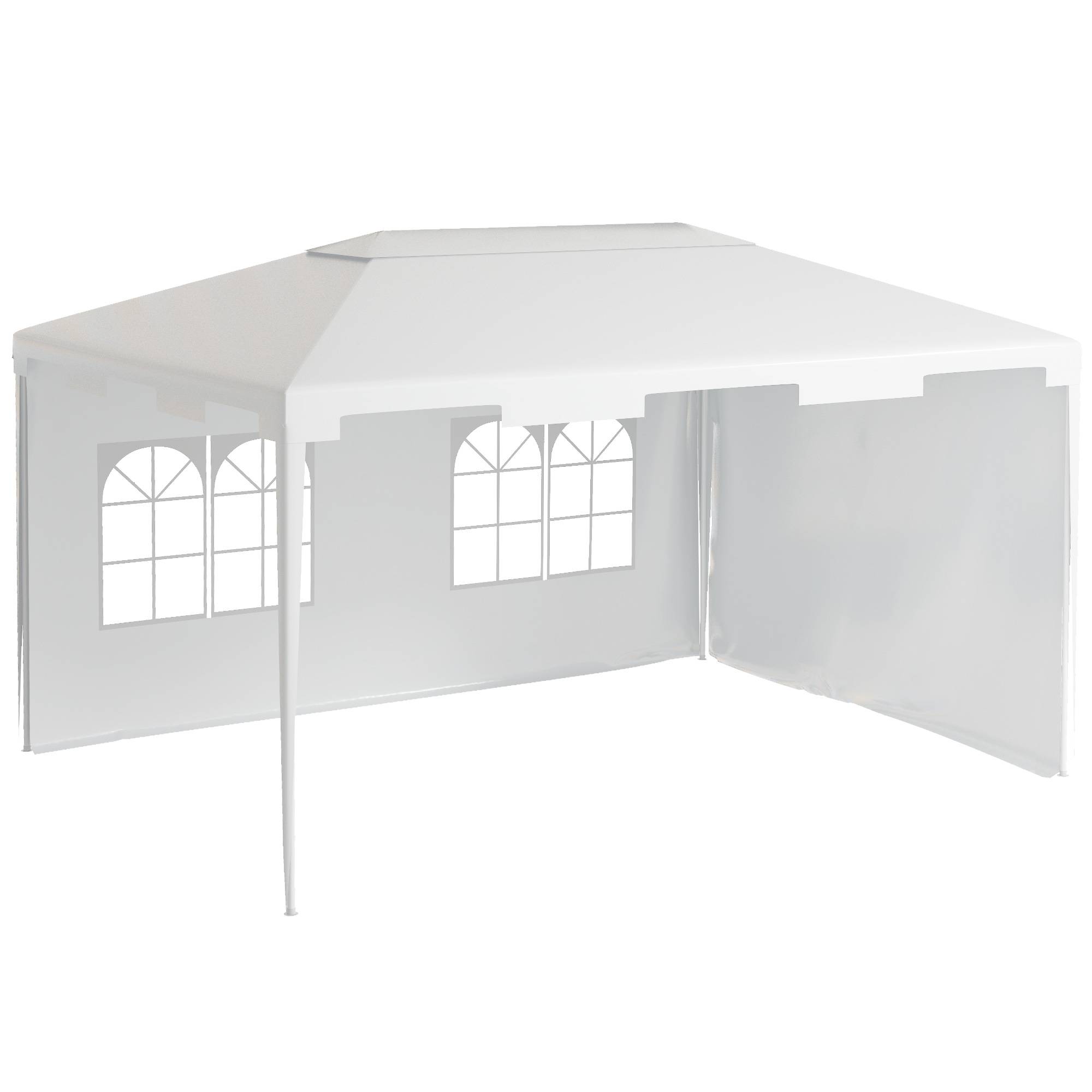 ComfortXL - Tonnelle de Jardin Acier 4x3 m Barnum Démontable avec 2 Parois Latérales Blanc - ComfortXL Outdoor Living