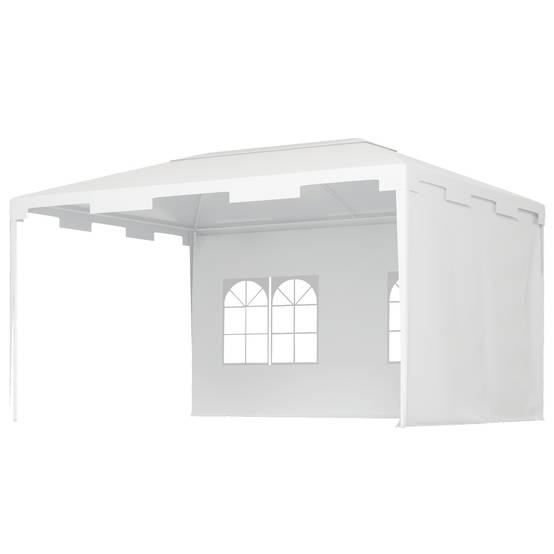 ComfortXL - Tonnelle de Jardin Acier 4x3 m Barnum Démontable avec 2 Parois Latérales Blanc - ComfortXL Outdoor Living - Image 2