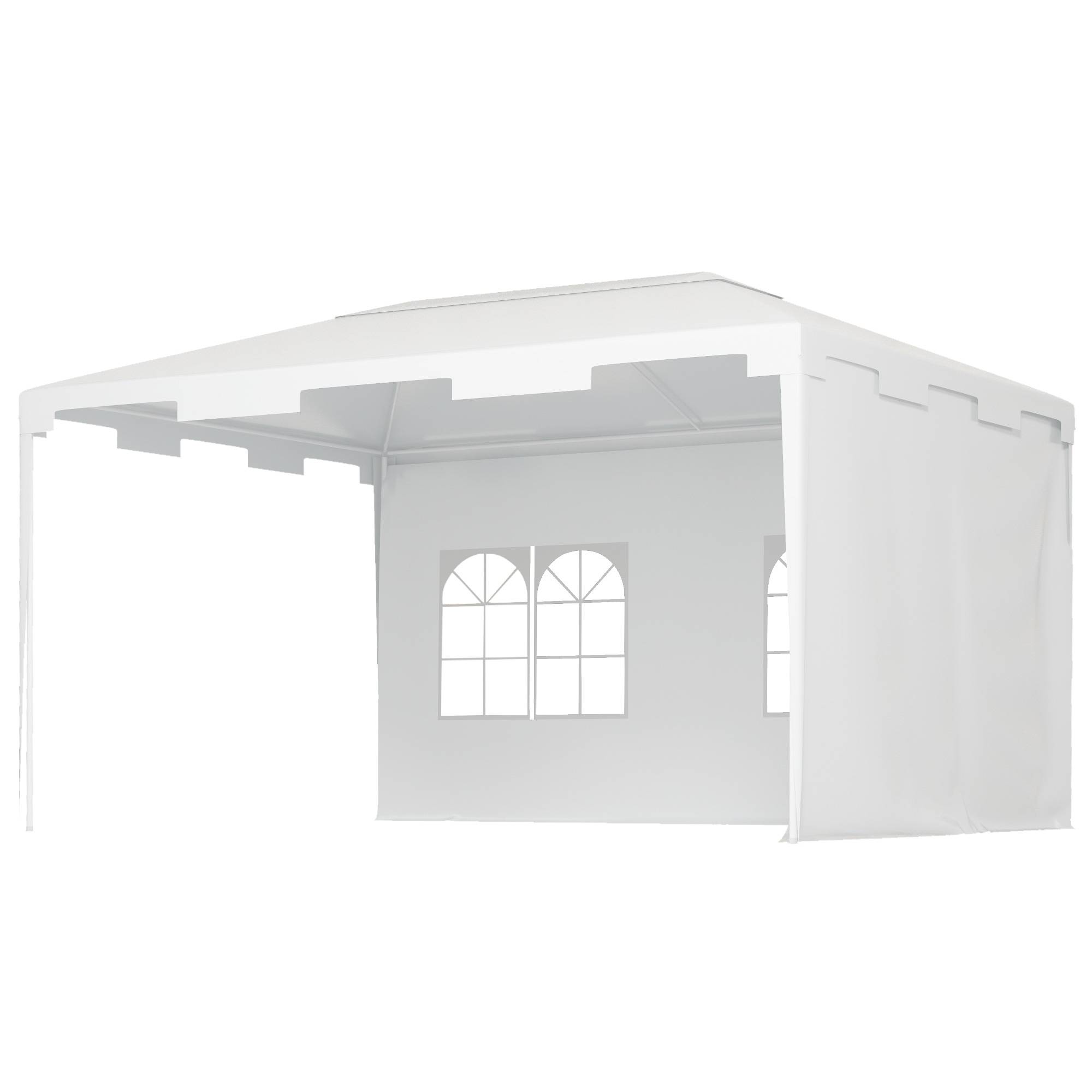 ComfortXL - Tonnelle de Jardin Acier 4x3 m Barnum Démontable avec 2 Parois Latérales Blanc - ComfortXL Outdoor Living - Image 2