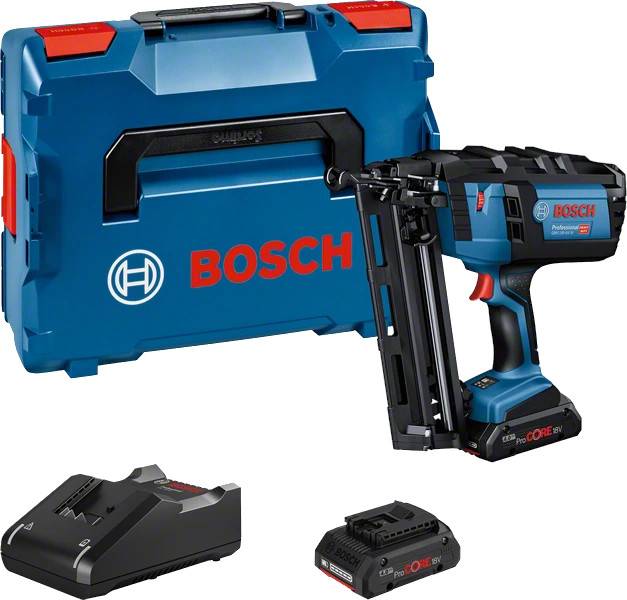 Bosch - Cloueur bois 18V GNH 18V-64 M Professional mode rafale + 2 batteries ProCORE 4 Ah + chargeur + coffret L-BOXX - BOSCH - 0601481003 - Image 1