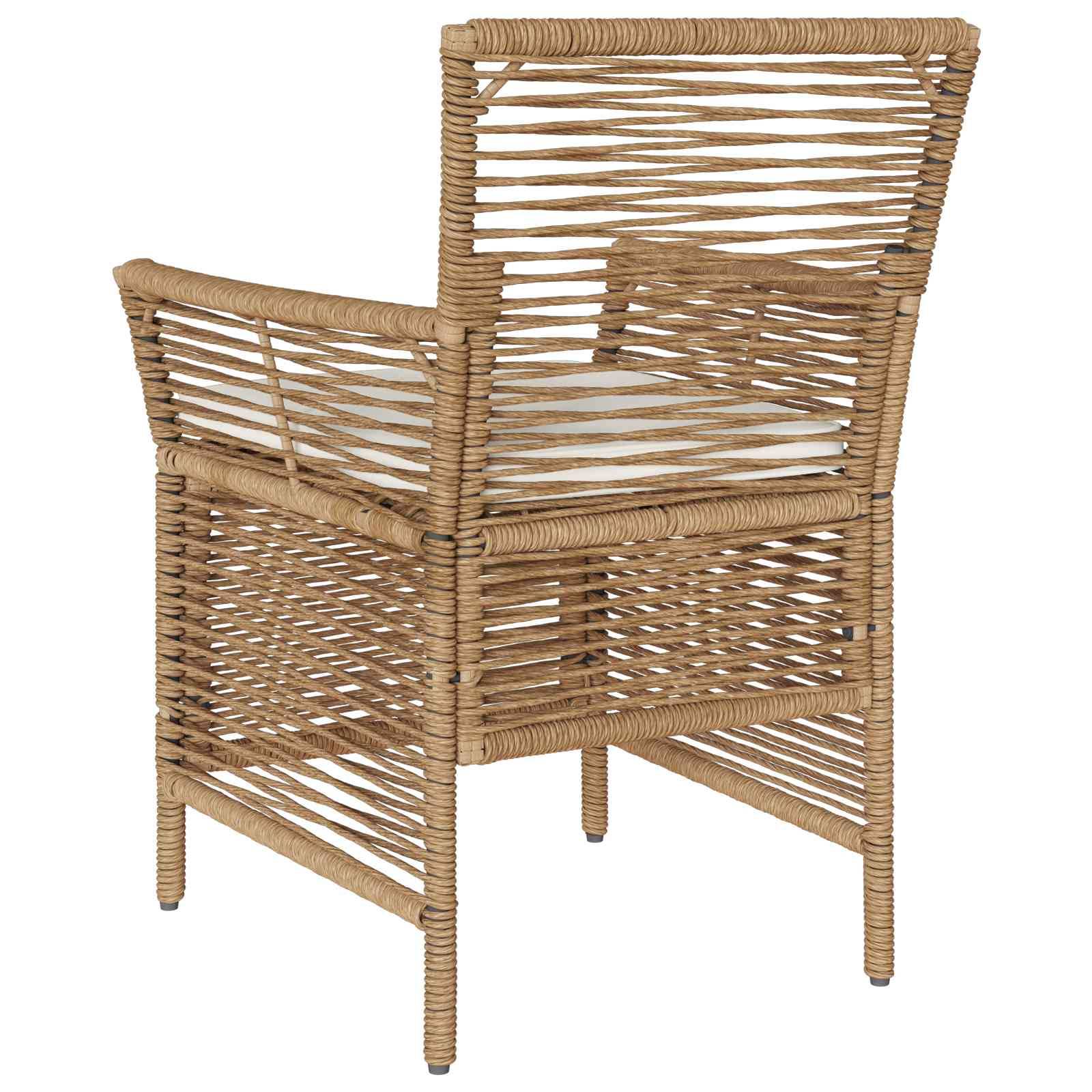 Chaises de jardin polyrotin beige et crème 61 x 58 x 83 cm, Poids:25.2kg - PANGIVO - Image 7