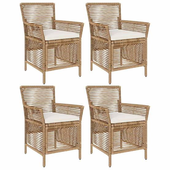 Chaises de jardin polyrotin beige et crème 61 x 58 x 83 cm, Poids:25.2kg - PANGIVO - Image 2