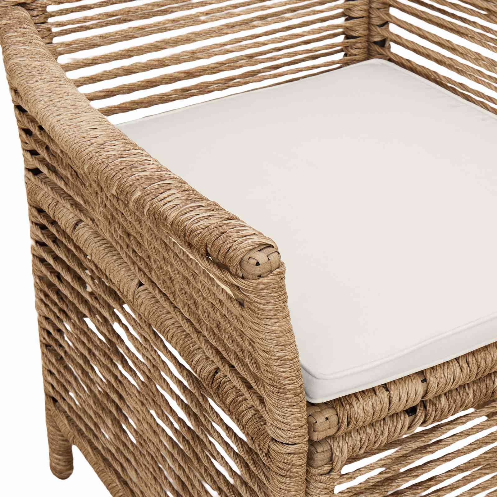 Chaises de jardin polyrotin beige et crème 61 x 58 x 83 cm, Poids:25.2kg - PANGIVO - Image 9