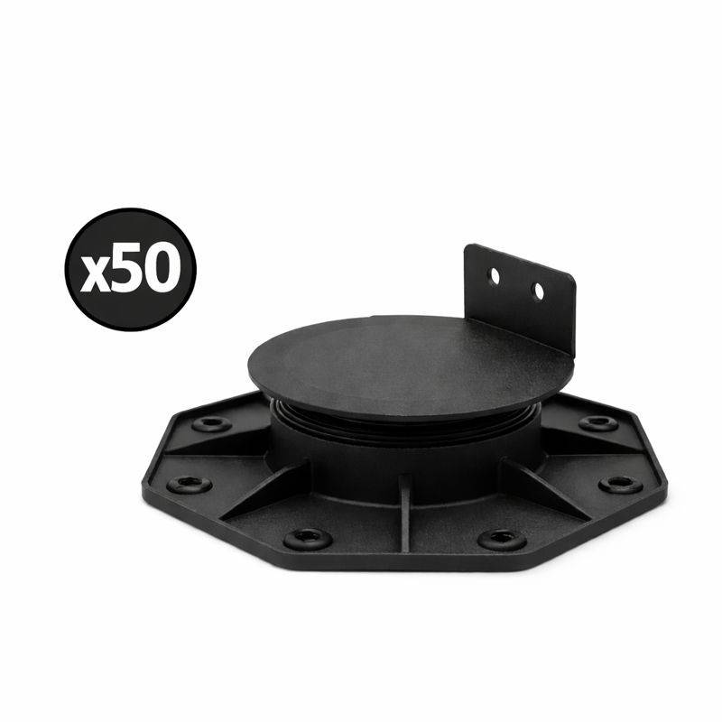 Lot de 50 plots 18-30 mm pour terrasse bois et composite - Coloris - Noir, Unités - 50 plots - Image 1