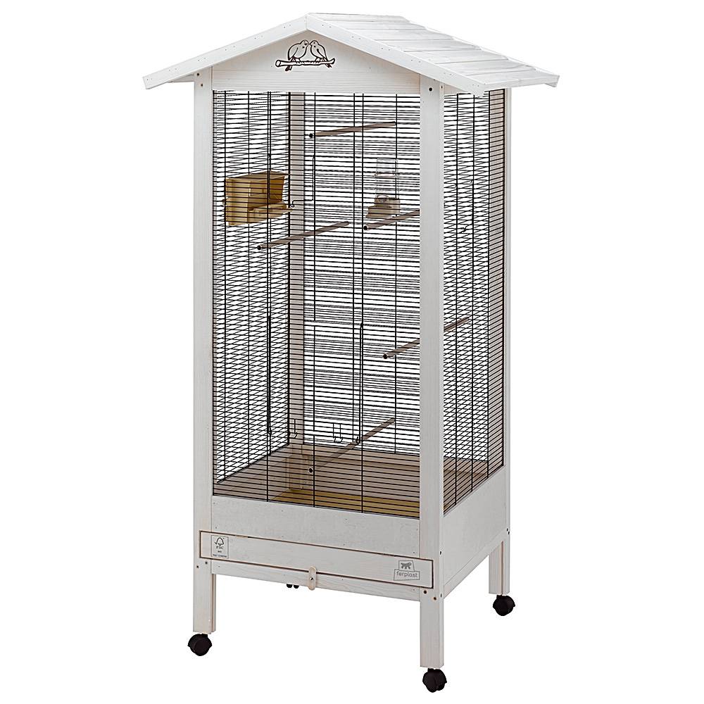 Ferplast - Ferplast Volière Cage à Oiseaux HEMMY Cage pour Oiseaux, Canaris, Pinsons, Perruches Ondulées, Inséparables, en Bois, Accessoires inclus Mangeoires - Imagen 1
