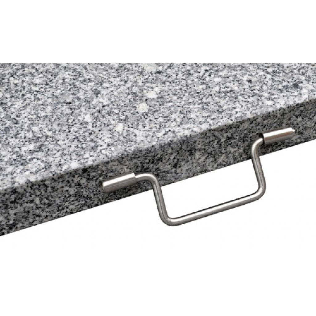 Helloshop26 - Pied de parasol en granit poli 30 kg avec roues + poignée 38 à 48 mm gris - Imagen 2
