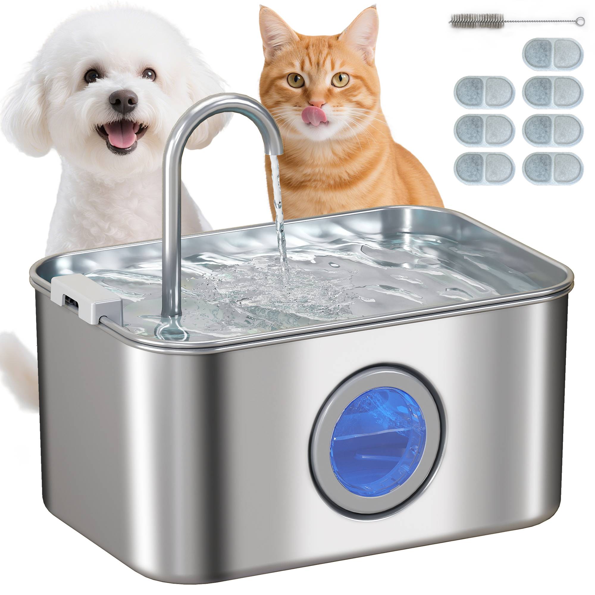 Fontaine à eau pour chats de 3,2 L avec pompe silencieuse et filtre à charbon actif