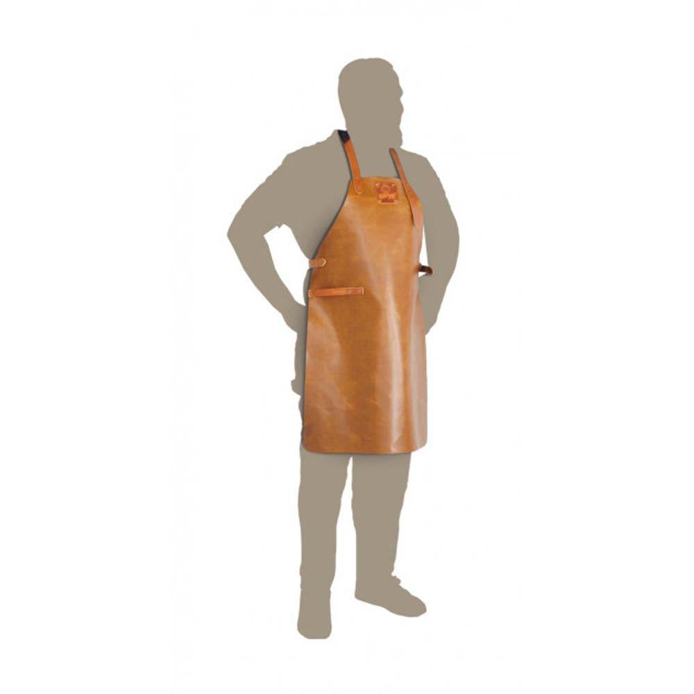 Tablier Barbecue en cuir brun - Ofyr - Imagen 1