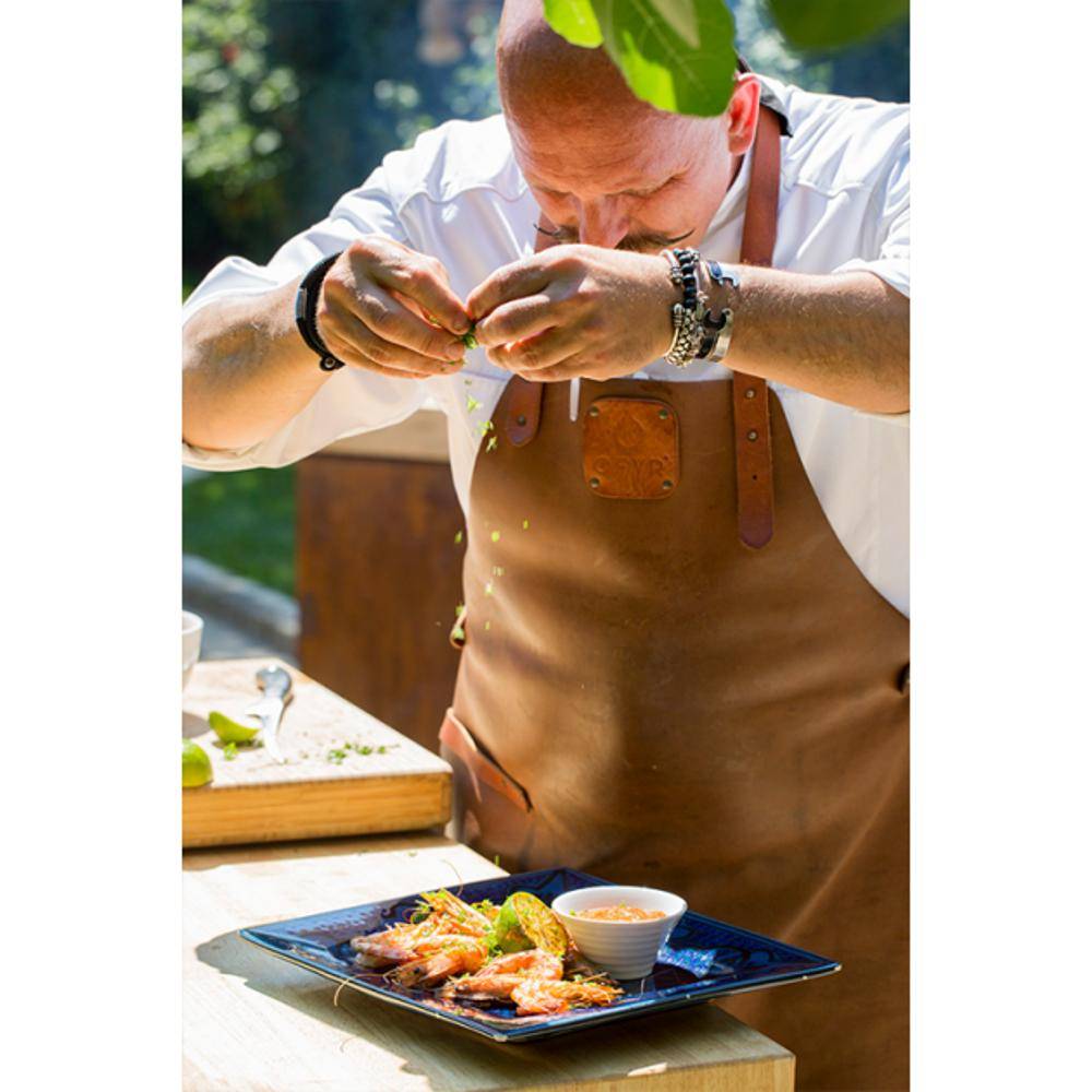 Tablier Barbecue en cuir brun - Ofyr - Imagen 3