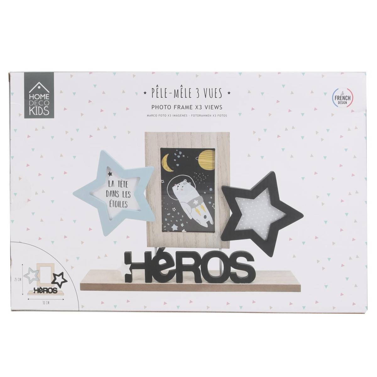 The Home Deco Kids - Pêle-Mêle 3 Photos "Héros Garçon" 36cm Bleu - Image 5