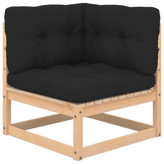Helloshop26 - Salon de jardin meuble d'extérieur ensemble de mobilier 6 pièces avec coussins bois de pin massif - Imagen 2