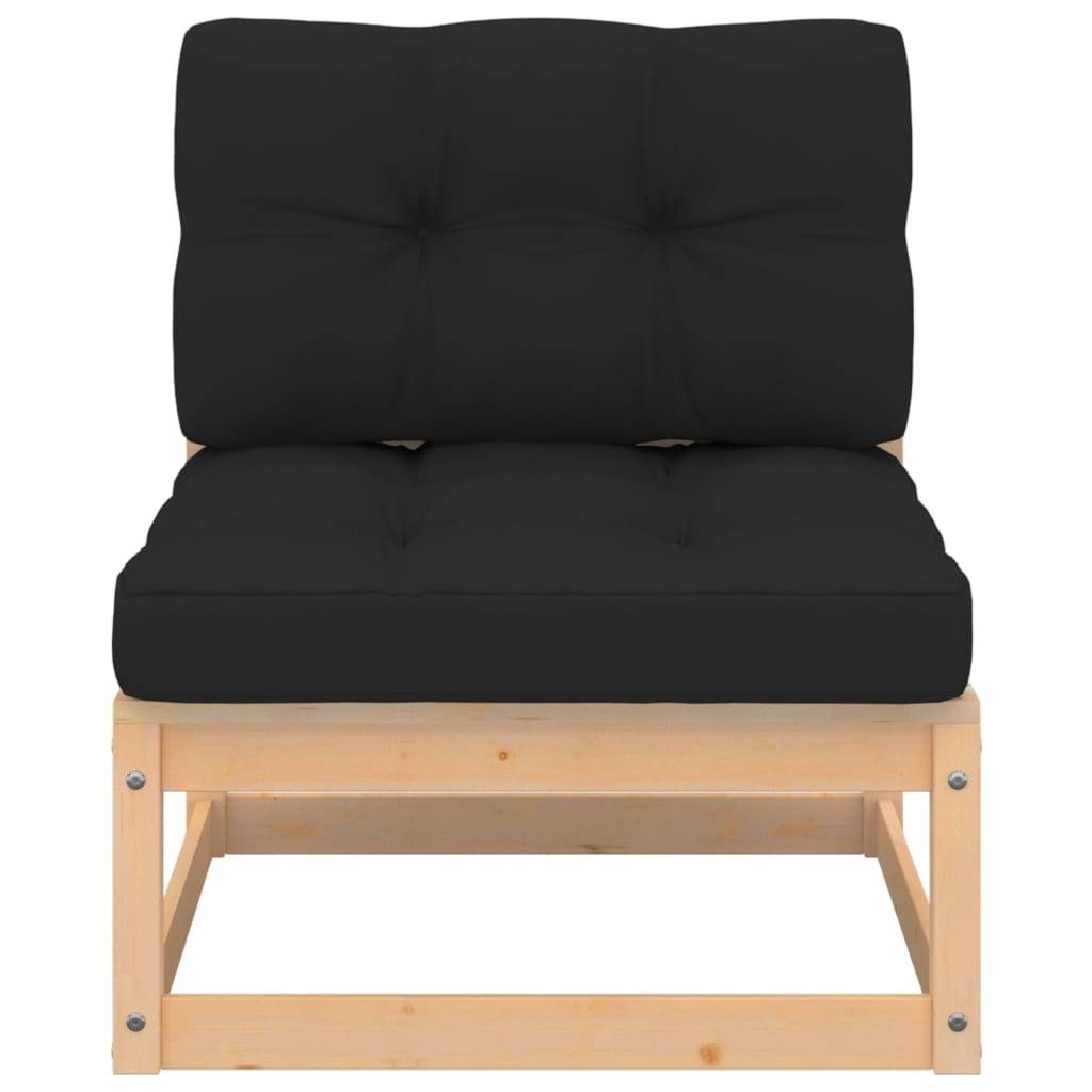 Helloshop26 - Salon de jardin meuble d'extérieur ensemble de mobilier 6 pièces avec coussins bois de pin massif - Imagen 5