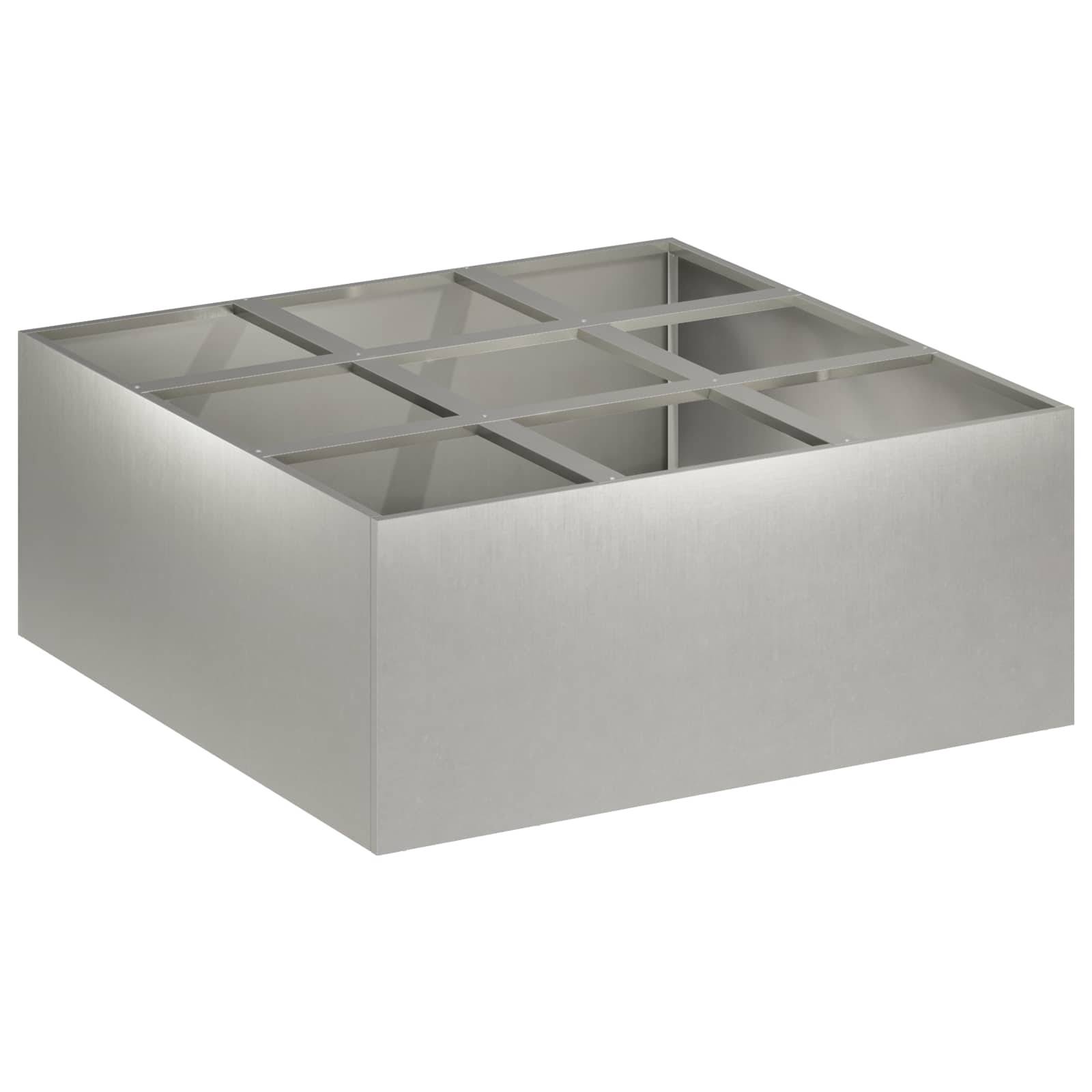 Vidaxl - Cache-pot de jardin Argenté 100 x 100 x 30 cm Acier inoxydable vidaXL 8005747 - Image 2