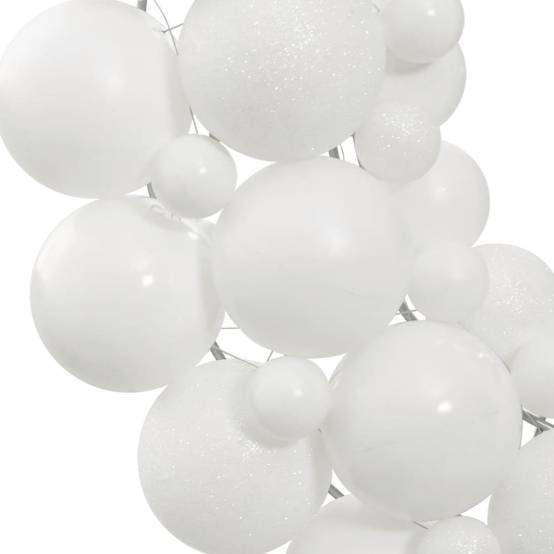 Couronne de Noël - Guirlande de Noël - Décorations De Noël blanc 45 cm polystyrène - Image 3