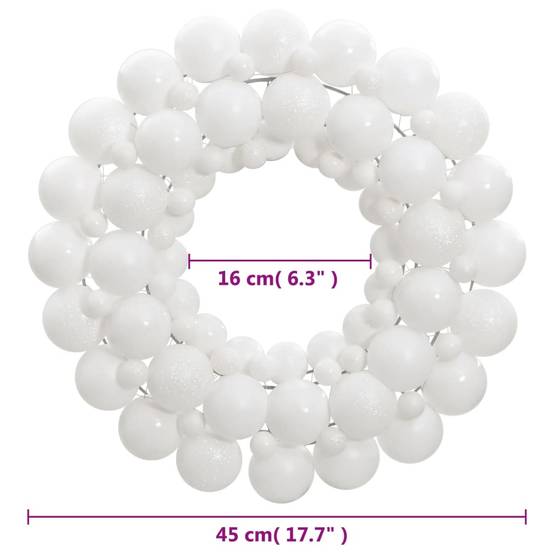 Couronne de Noël - Guirlande de Noël - Décorations De Noël blanc 45 cm polystyrène - Image 4