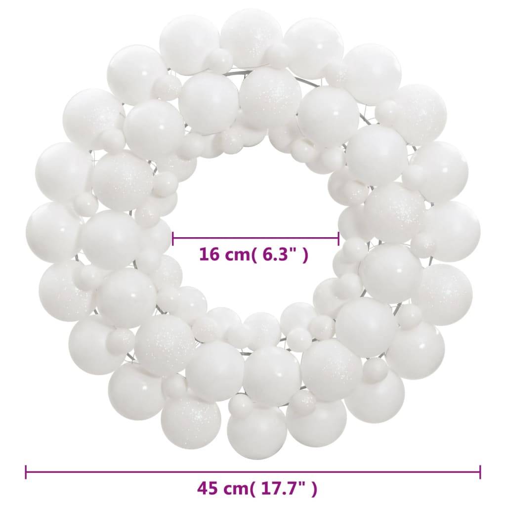Couronne de Noël - Guirlande de Noël - Décorations De Noël blanc 45 cm polystyrène - Image 4