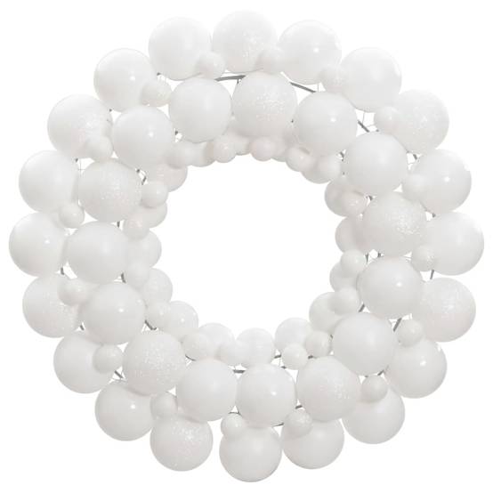 Couronne de Noël - Guirlande de Noël - Décorations De Noël blanc 45 cm polystyrène - Image 2