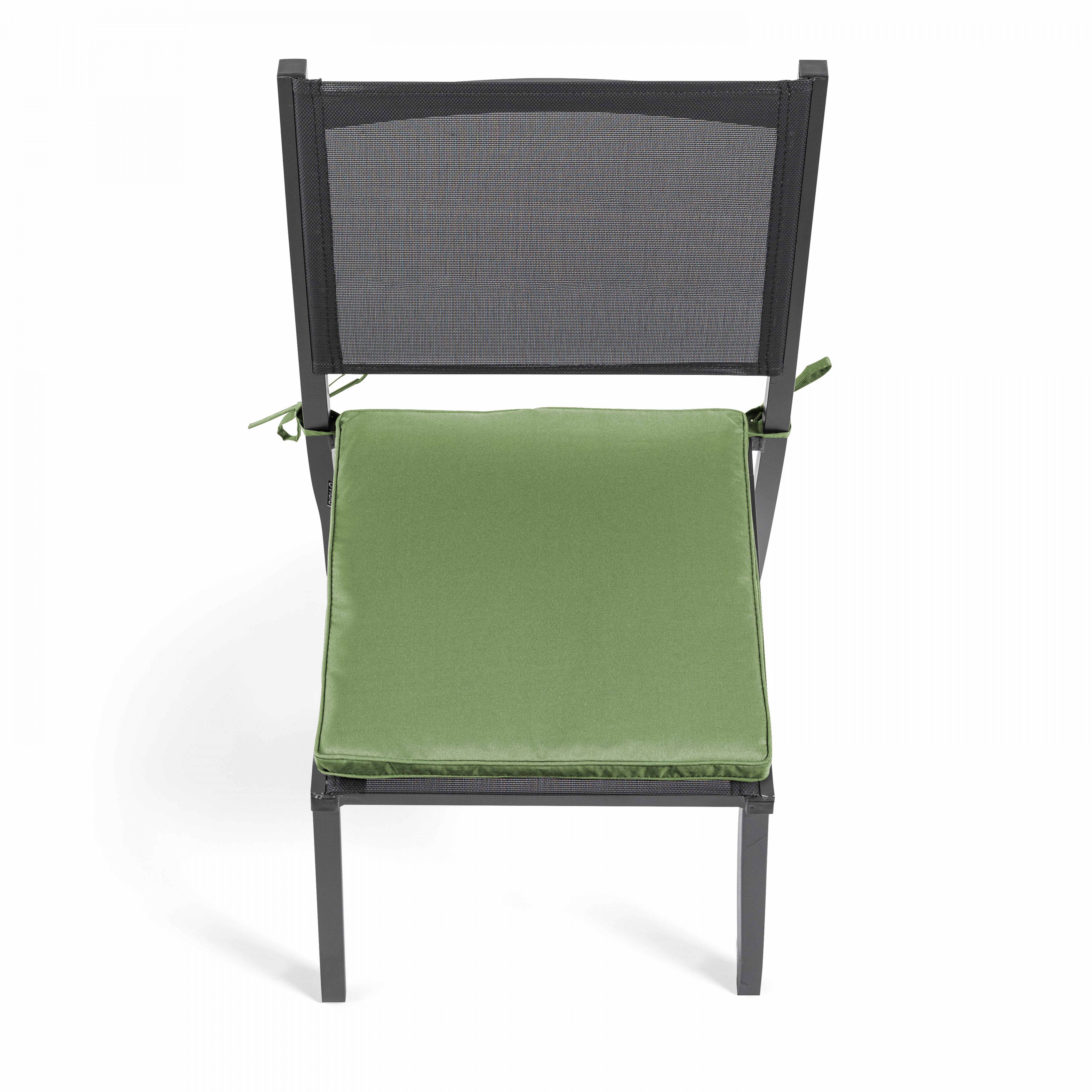 Oviala - Lot de 4 galettes de chaise polyester vert cactus 40x40x3 cm Machu - Oviala - Imagen 3