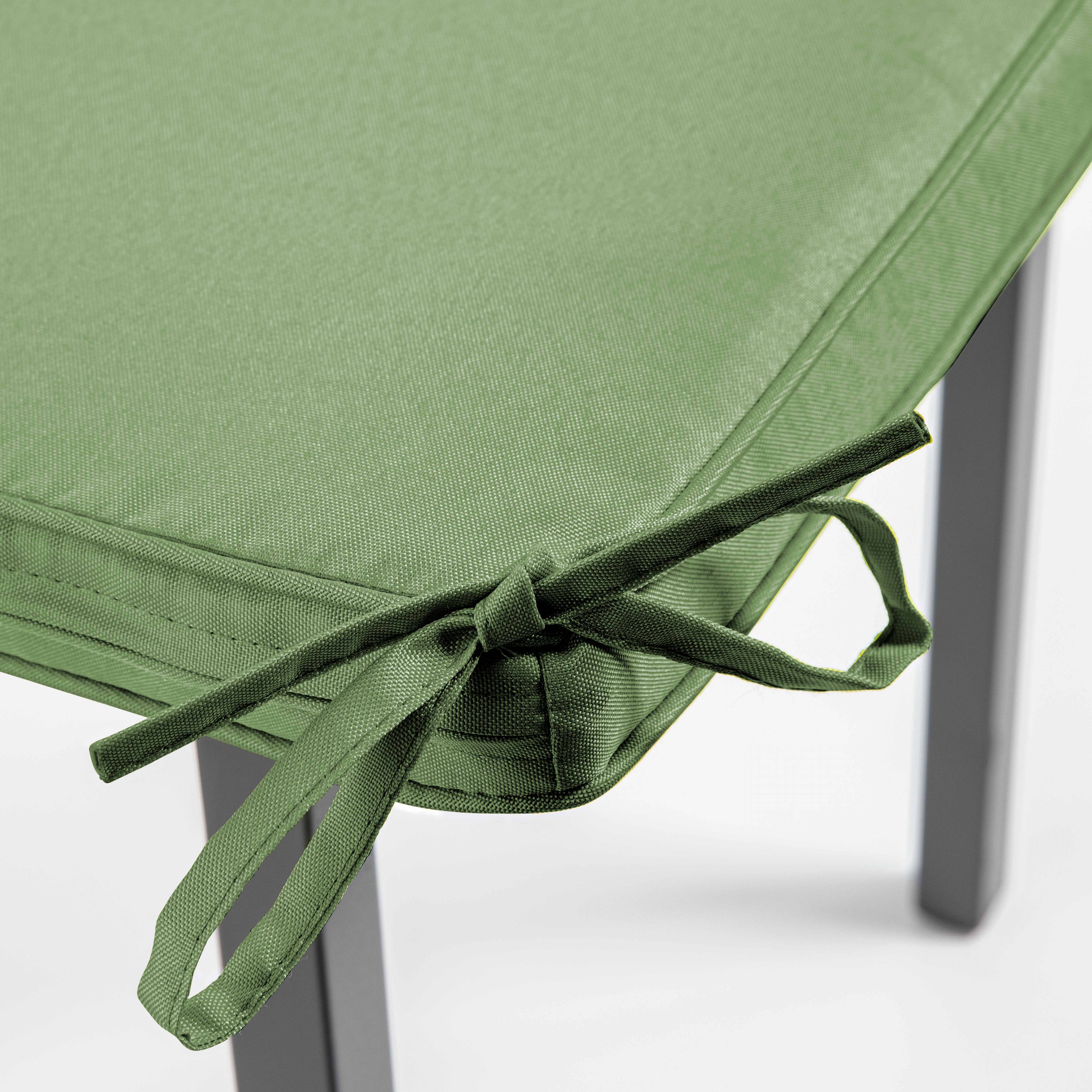 Oviala - Lot de 4 galettes de chaise polyester vert cactus 40x40x3 cm Machu - Oviala - Imagen 4