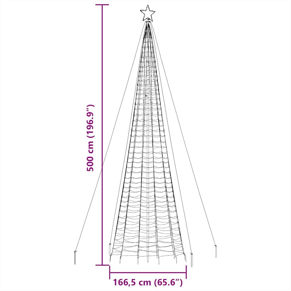Vidaxl - Sapin de Noël à LED avec piquets 1534 LED blanc chaud 500 cm vidaXL 4016404 - Image 3