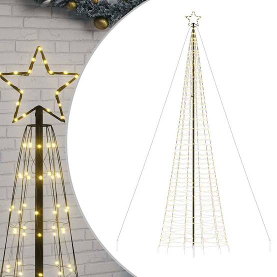 Vidaxl - Sapin de Noël à LED avec piquets 1534 LED blanc chaud 500 cm vidaXL 4016404 - Image 2