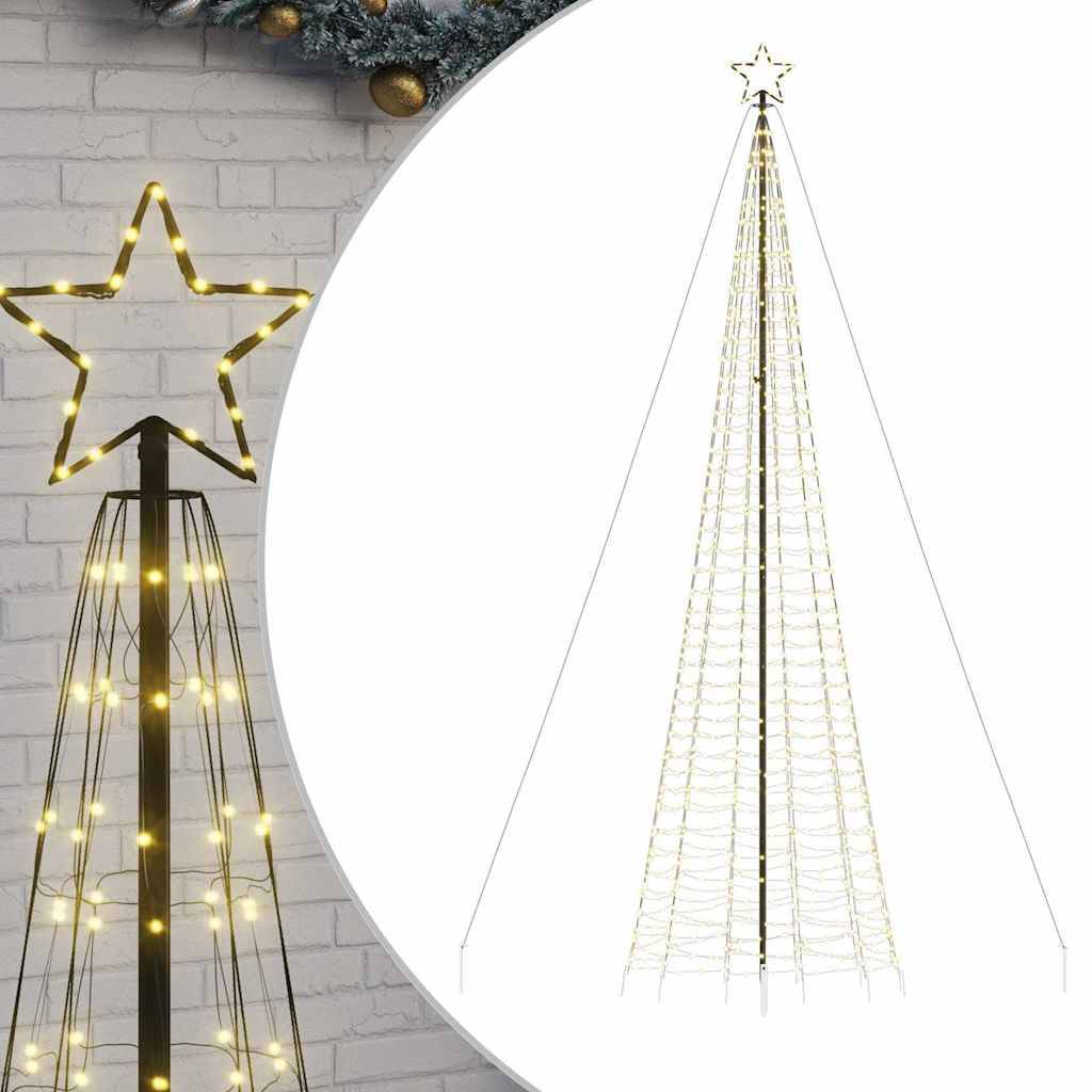 Vidaxl - Sapin de Noël à LED avec piquets 1534 LED blanc chaud 500 cm vidaXL 4016404 - Image 2