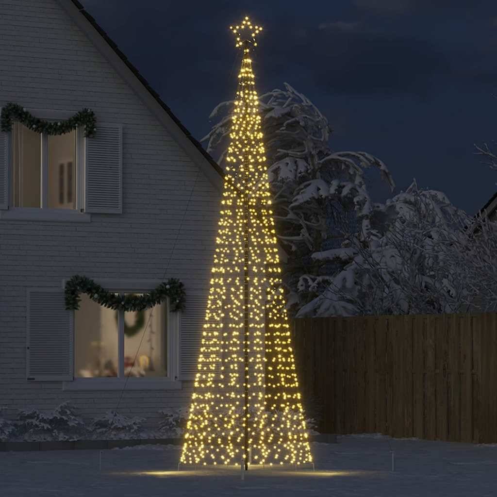 Vidaxl - Sapin de Noël à LED avec piquets 1534 LED blanc chaud 500 cm vidaXL 4016404 - Image 4