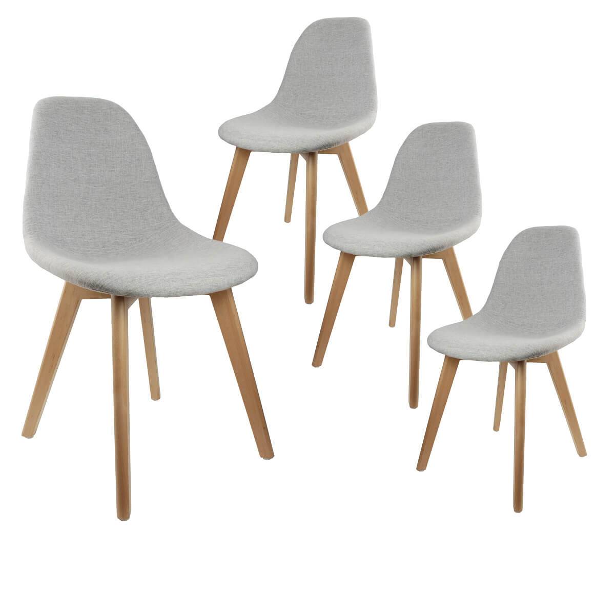 ALTOBUY - Lot de 4 Chaises Scandinaves Grises - MEDYNA - Image 1