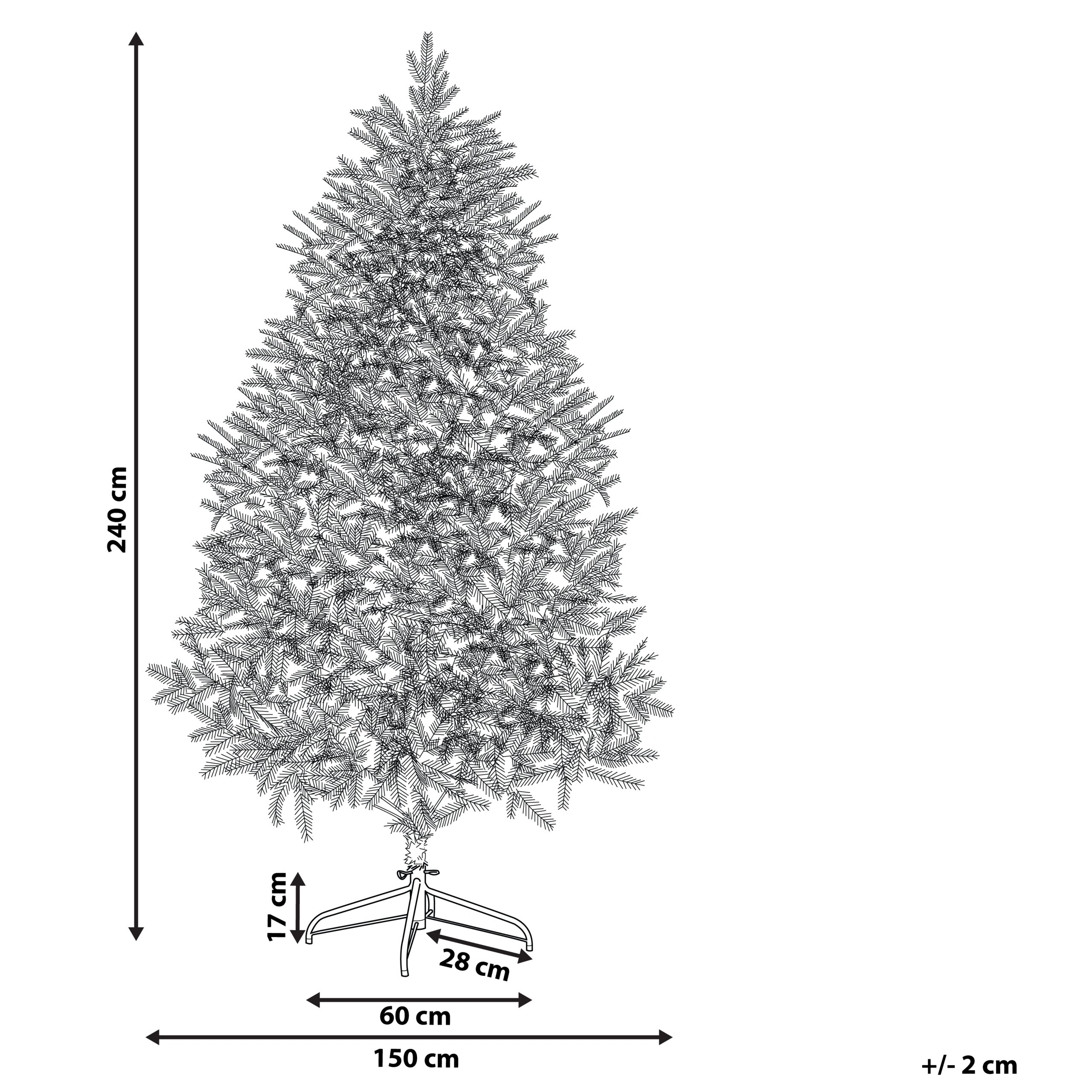 Beliani - Sapin de Noël PVC Blanc BASSIE - Beliani - Imagen 3