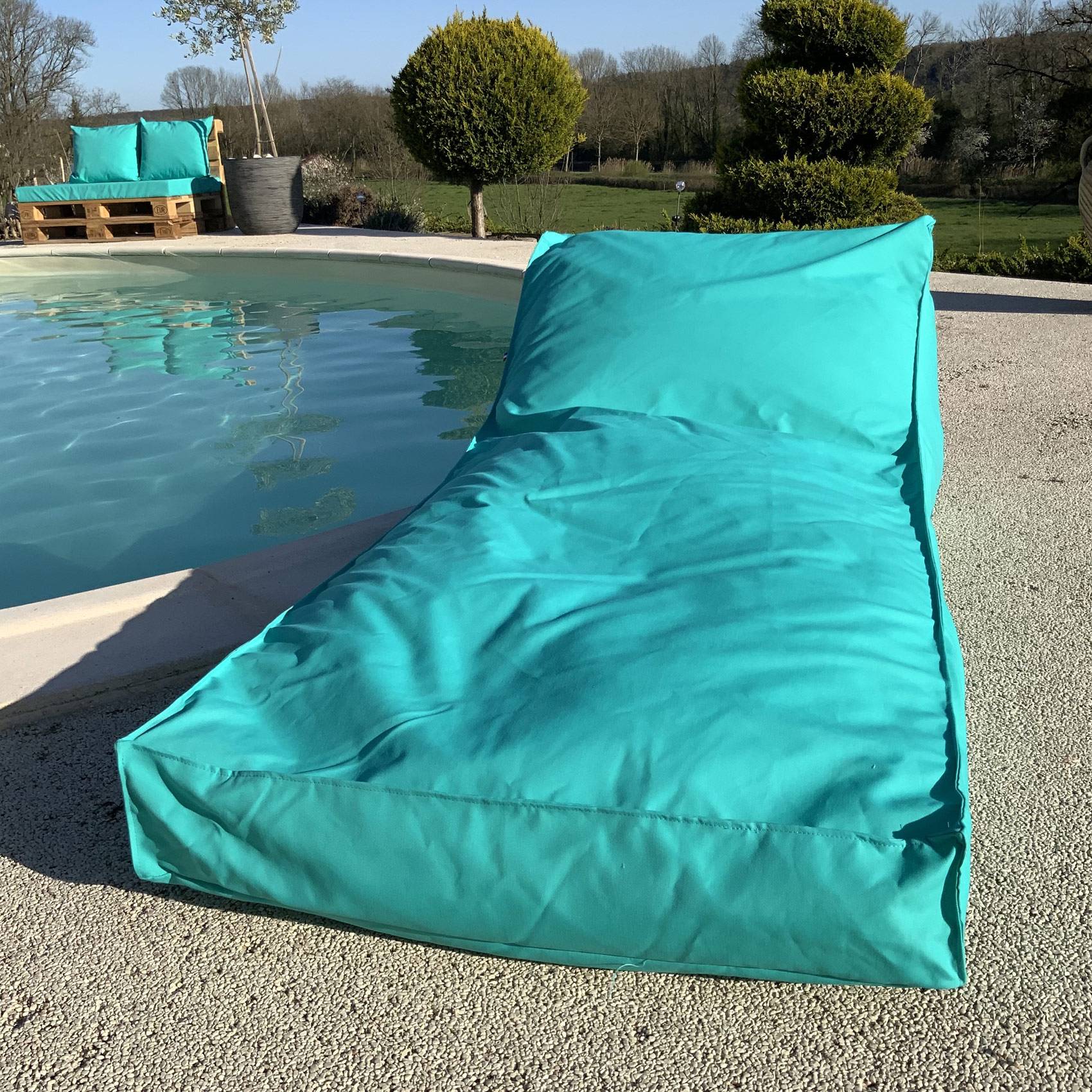 Home Maison - Matelas bain de soleil en microbille - HOME MAISON - Polyester - Turquoise - Image 1