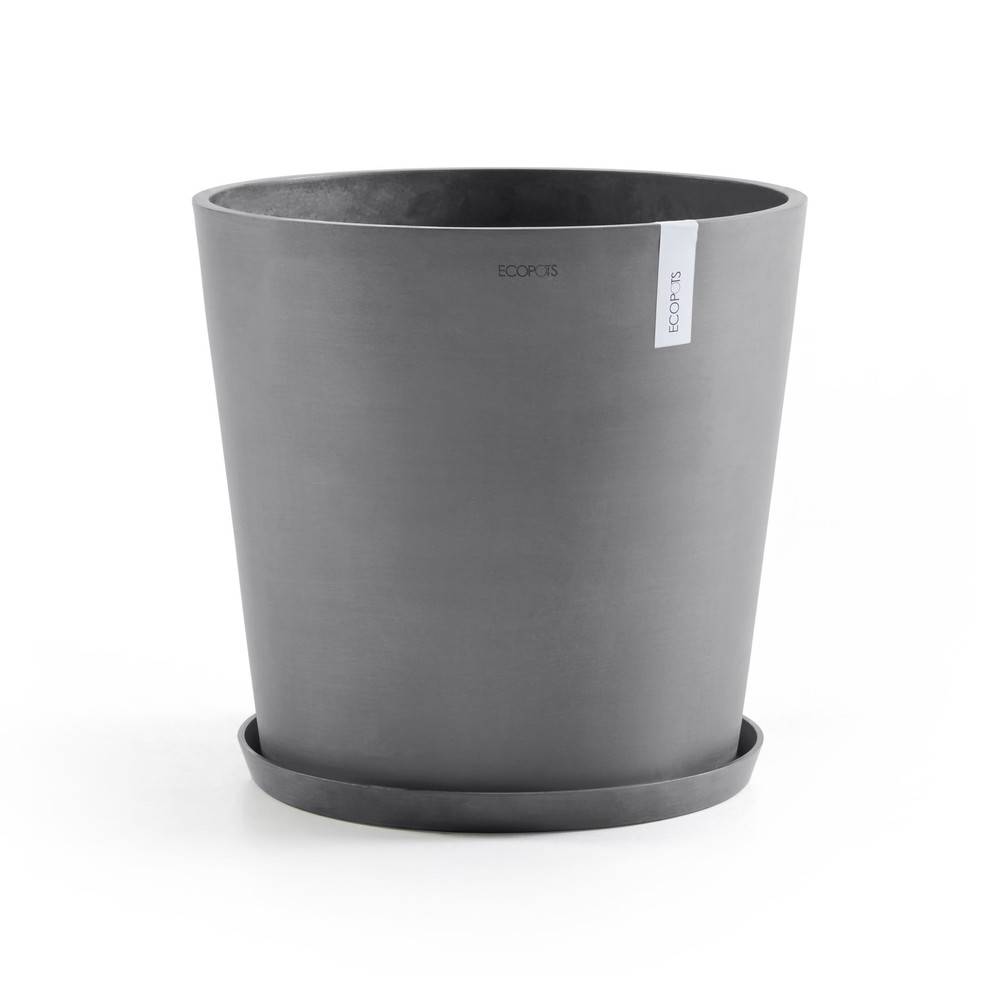 Ecopots - Pot Rond Amsterdam 50 Gris + réservoir d'eau - Ø 50 x H. 43,8 cm - 62 L ECOPOTS - Imagen 5