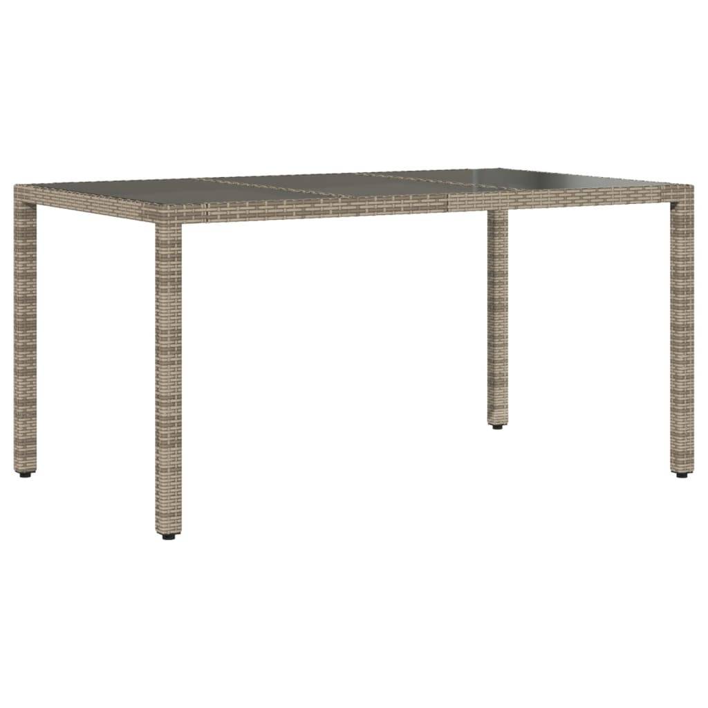 PANGIVO - Table de jardin résine tressée verre trempé gris 150 x 90 x 75 cm, Poids :23kg - PANGIVO - Image 2
