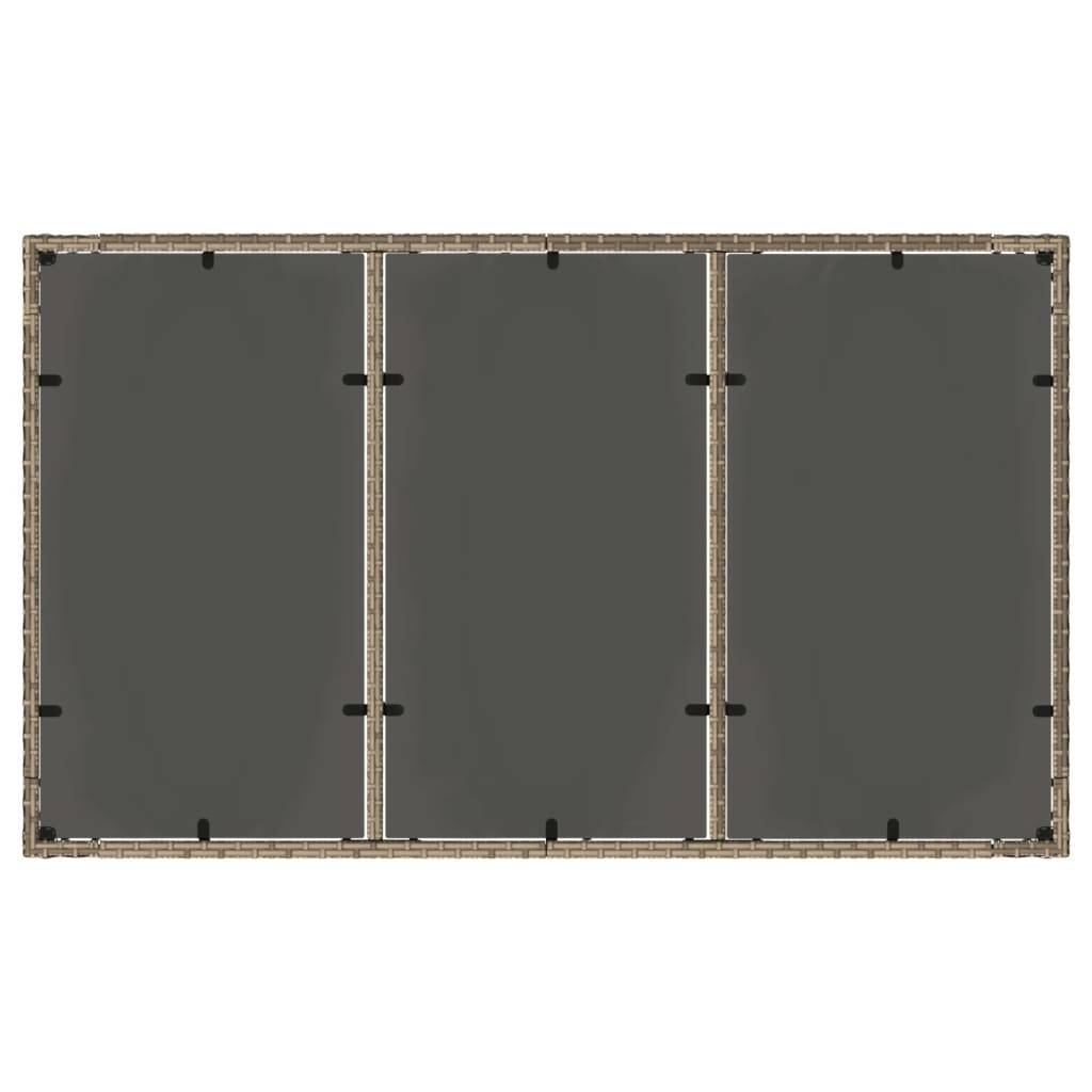 PANGIVO - Table de jardin résine tressée verre trempé gris 150 x 90 x 75 cm, Poids :23kg - PANGIVO - Image 7