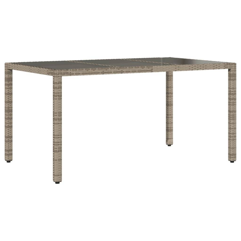 PANGIVO - Table de jardin résine tressée verre trempé gris 150 x 90 x 75 cm, Poids :23kg - PANGIVO - Image 6
