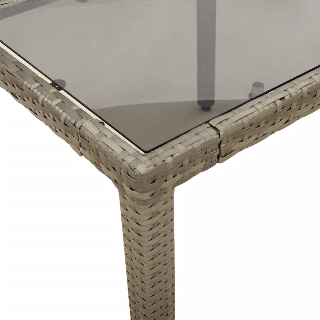 PANGIVO - Table de jardin résine tressée verre trempé gris 150 x 90 x 75 cm, Poids :23kg - PANGIVO - Image 8