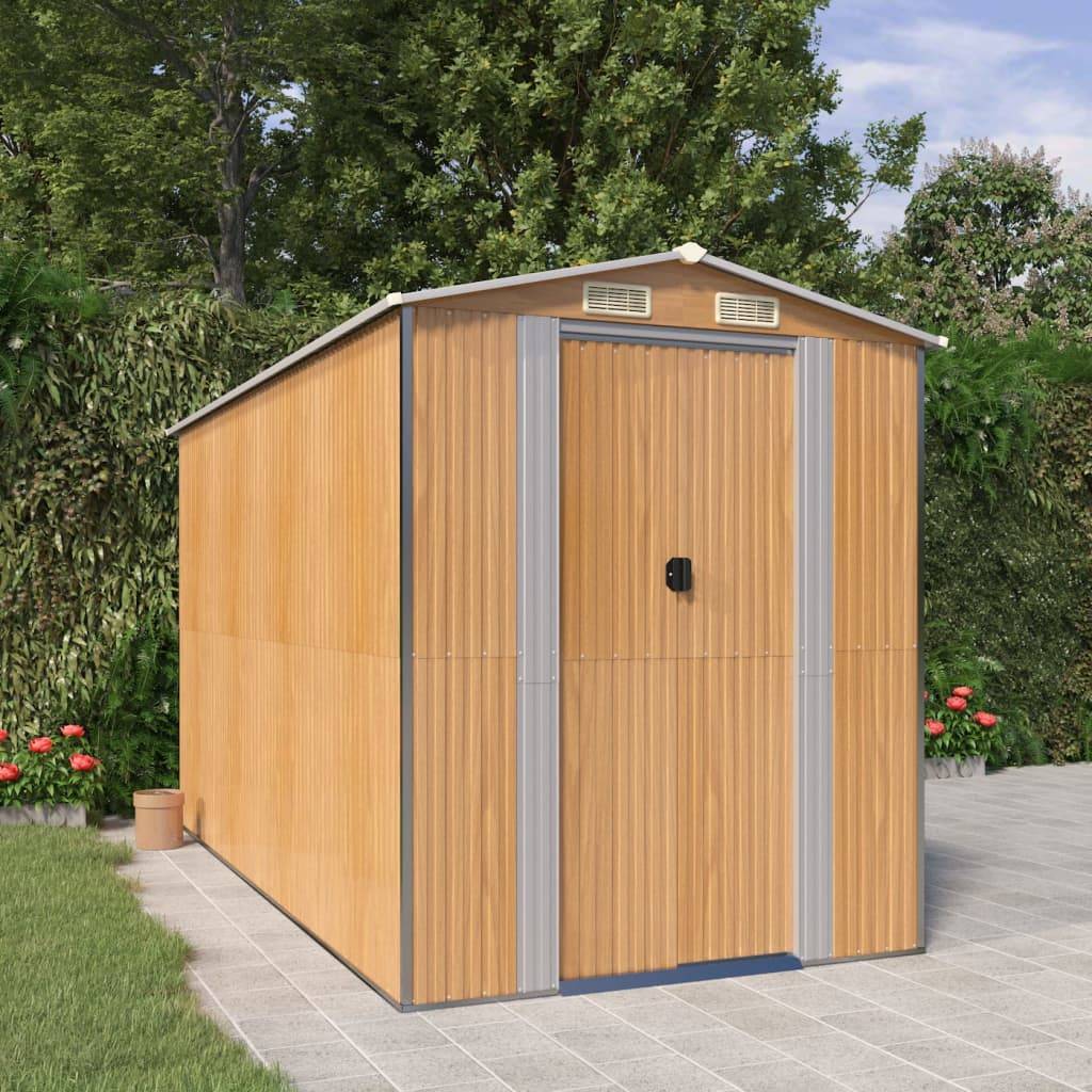 Vidaxl - Abri de jardin Marron clair 192x357x223 cm Métal galvanisé 6.9m² vidaXL 3147473