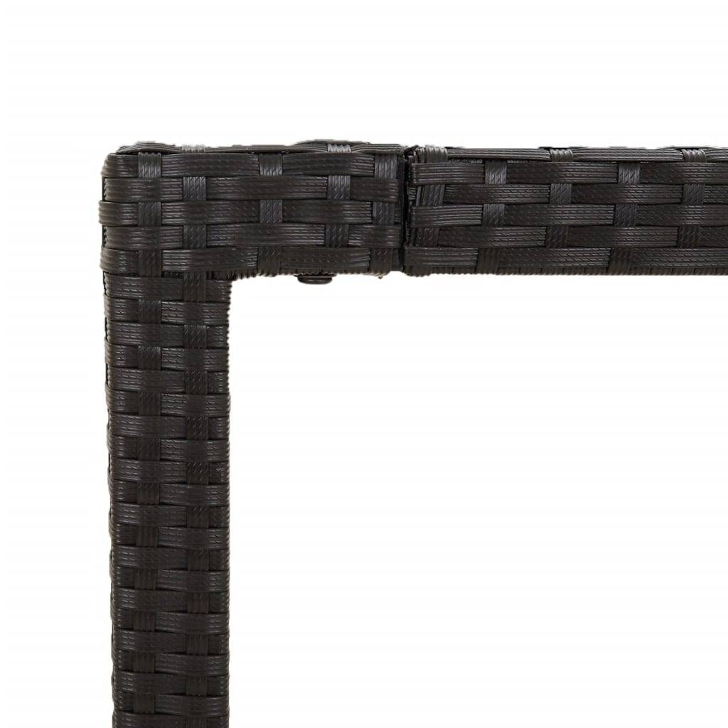 Table et Chaises de Jardin 6 Personnes, Plateau en Acacia 190cm, Fauteuils Inclinables Résine Tressée Noire – ComfortXL Outdoor Living - Image 8