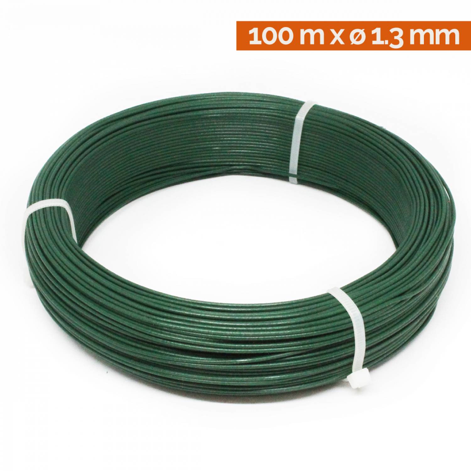 Linxor - Fil d'attache en acier galvanisé plastifié pour grillage ou autre - 100 m x 1.3mm Ø - Vert - Linxor - Imagen 2