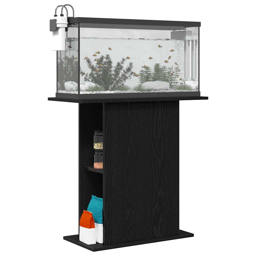 Meuble pour aquarium Chêne Noir avec Stockage sur 3 Étagères 75x36x72,5 cm - ComfortXL Outdoor Living - Image 4