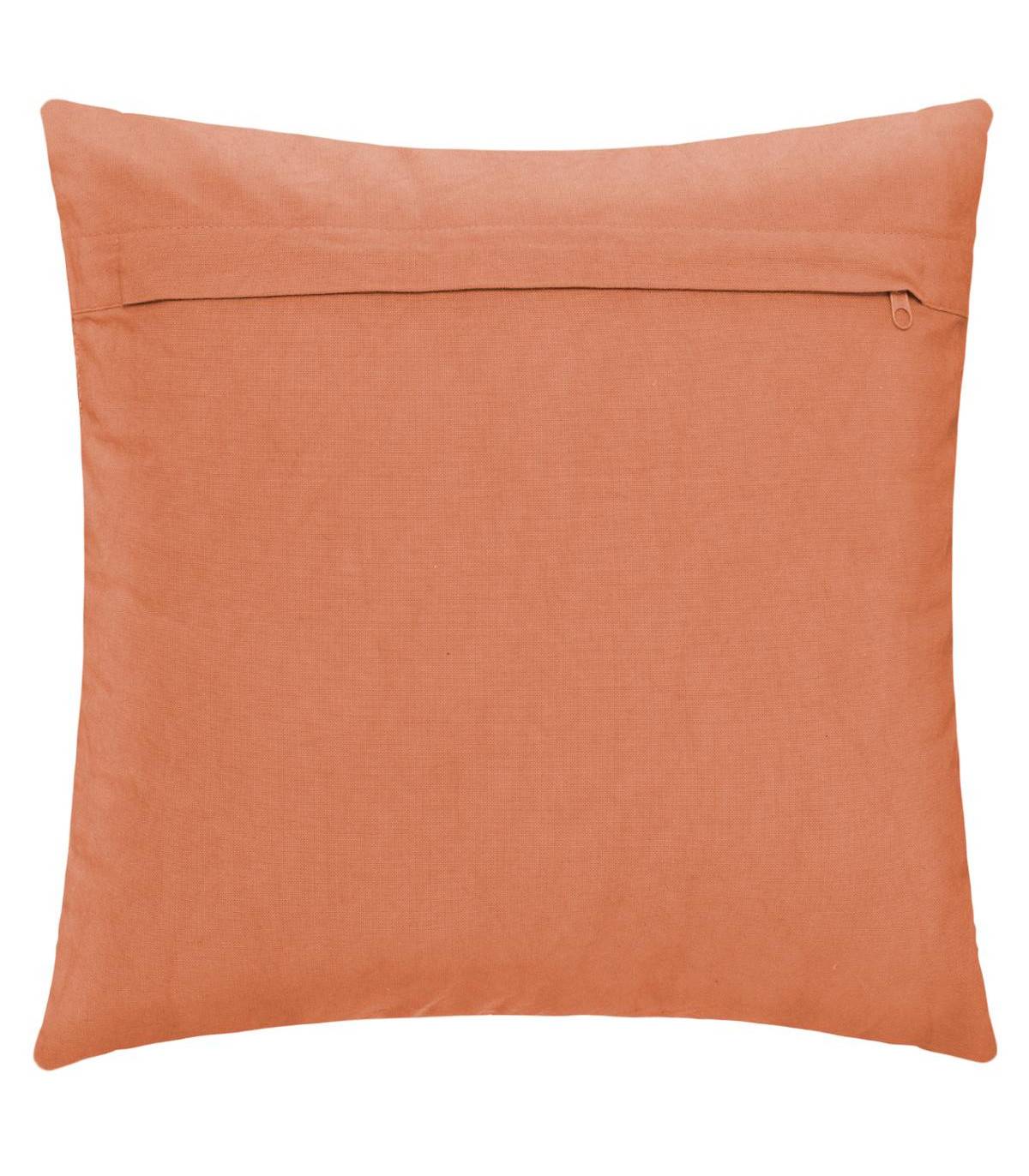 Coussin déhoussable Inca en Coton Tufté Terracotta 40 x 40 cm - Imagen 4