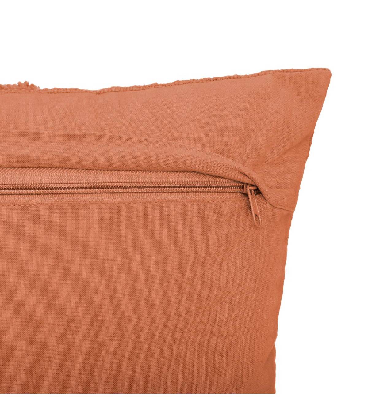 Coussin déhoussable Inca en Coton Tufté Terracotta 40 x 40 cm - Imagen 5