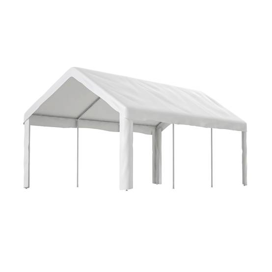 Tente véhicule 3x6m double porte roulante, structure robuste résistante aux intempéries toit et côtés amovibles - Image 9