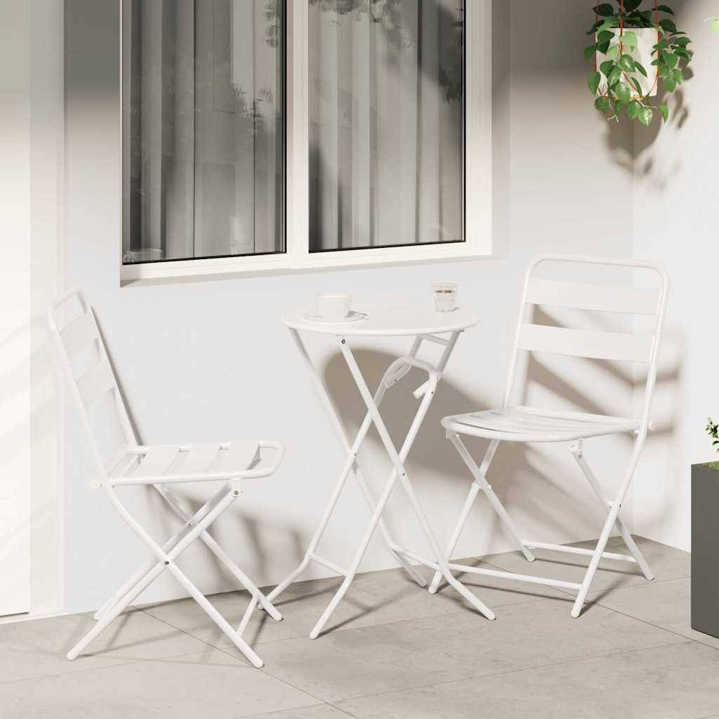 Vidaxl - Ensemble bistro de jardin 3 pcs-Salons de jardin Blanc Acier 274610 - Image 1