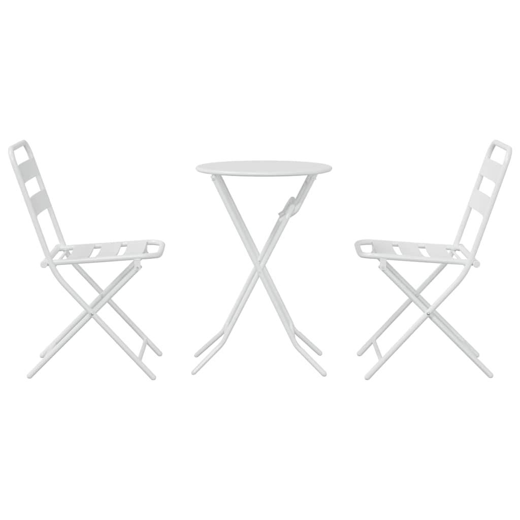 Vidaxl - Ensemble bistro de jardin 3 pcs-Salons de jardin Blanc Acier 274610 - Image 7