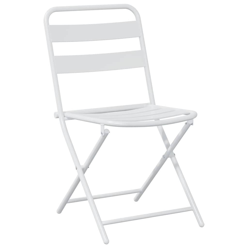 Vidaxl - Ensemble bistro de jardin 3 pcs-Salons de jardin Blanc Acier 274610 - Image 5