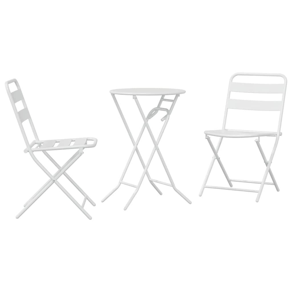 Vidaxl - Ensemble bistro de jardin 3 pcs-Salons de jardin Blanc Acier 274610 - Image 2